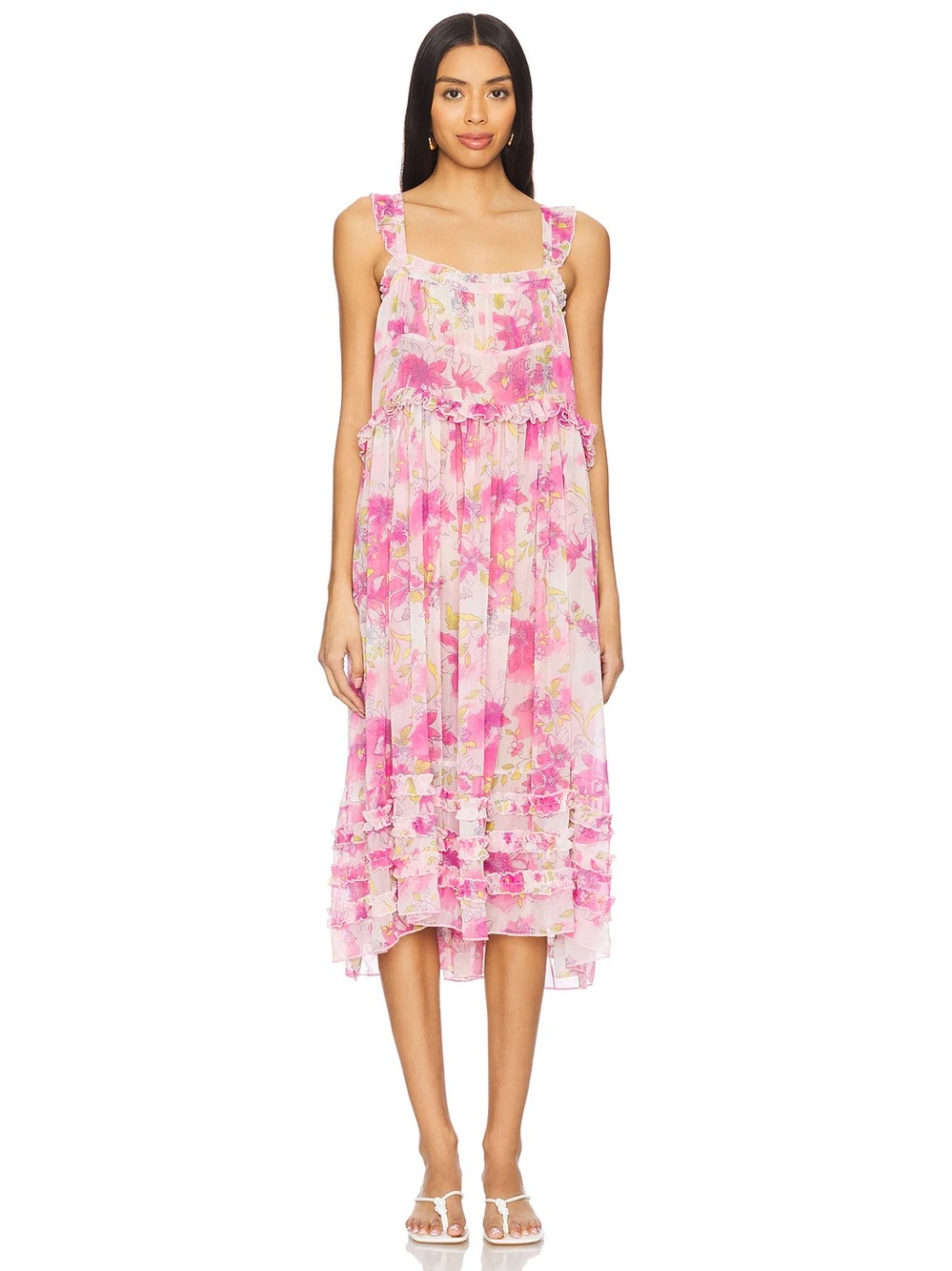 NWT Free People x Intimately Fp Moon Phase Printed Midi Dress In Pop Floral Sz S